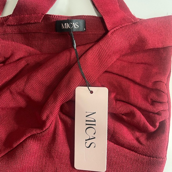 MICAS Maroon Criss Cross Tank Top - Picture 2 of 4